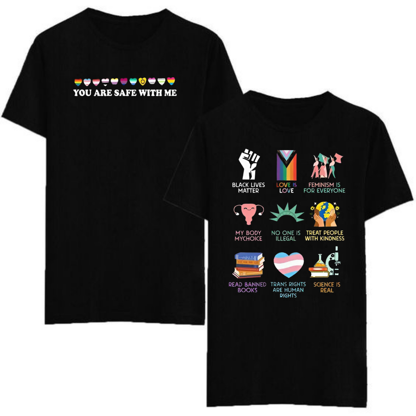 "You Are Safe With Me" T-Shirt – Human Rights Equality Shirt, LGBTQ+ Ally Tee - Dogmomhat
