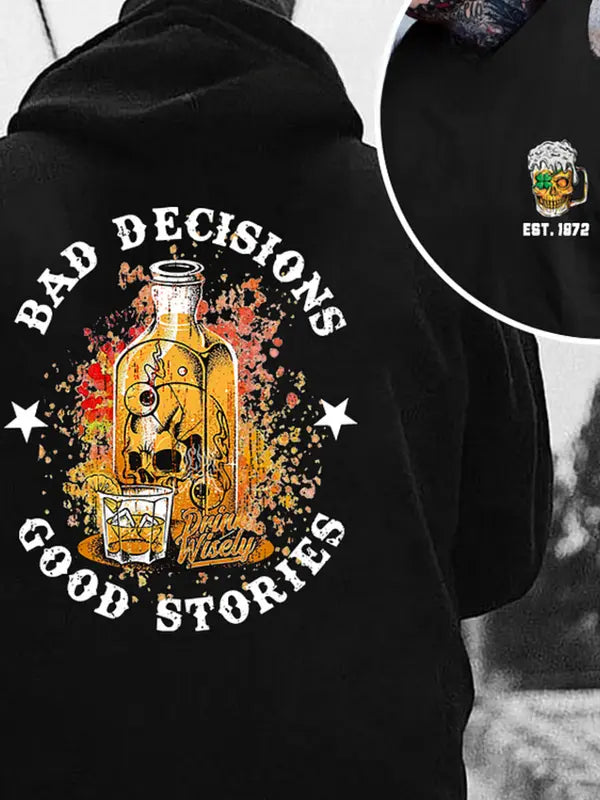 "Bad Decisions, Good Stories" Halloween Hoodie – Gen X Shirt