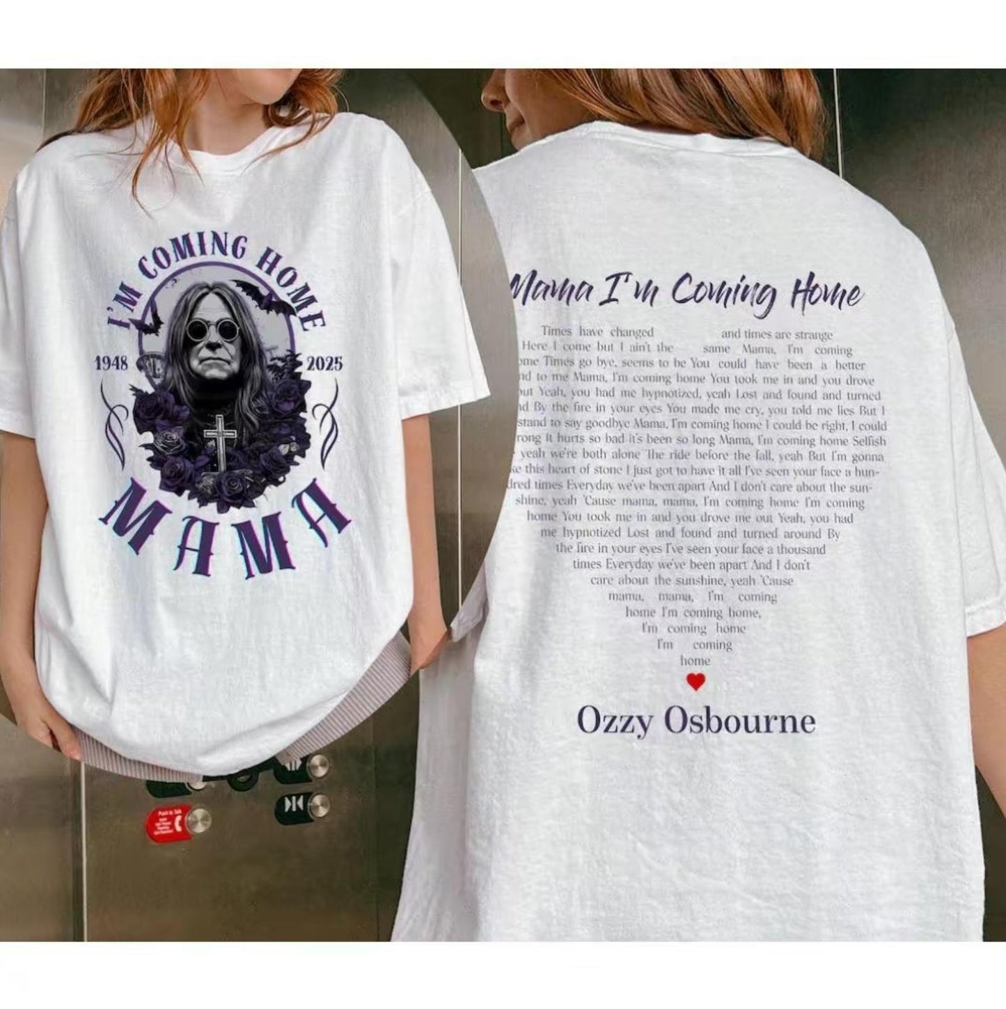 Mama, I’m Coming Home Lyric T-Shirt – Two-Sided Rock Band Tee for Casual Fans & Streetwear Lovers