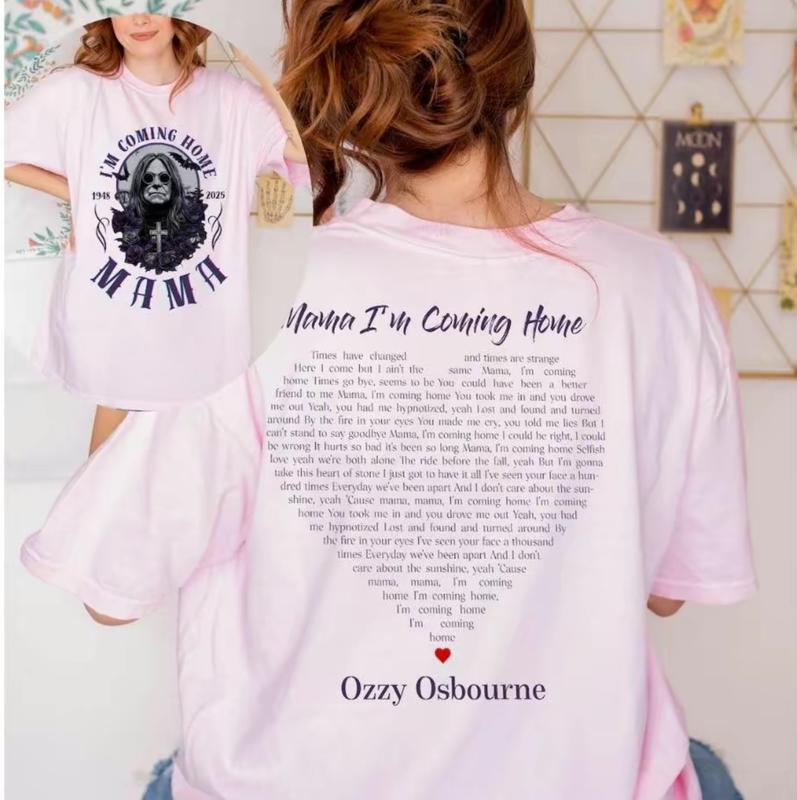 Mama, I’m Coming Home Lyric T-Shirt – Two-Sided Rock Band Tee for Casual Fans & Streetwear Lovers