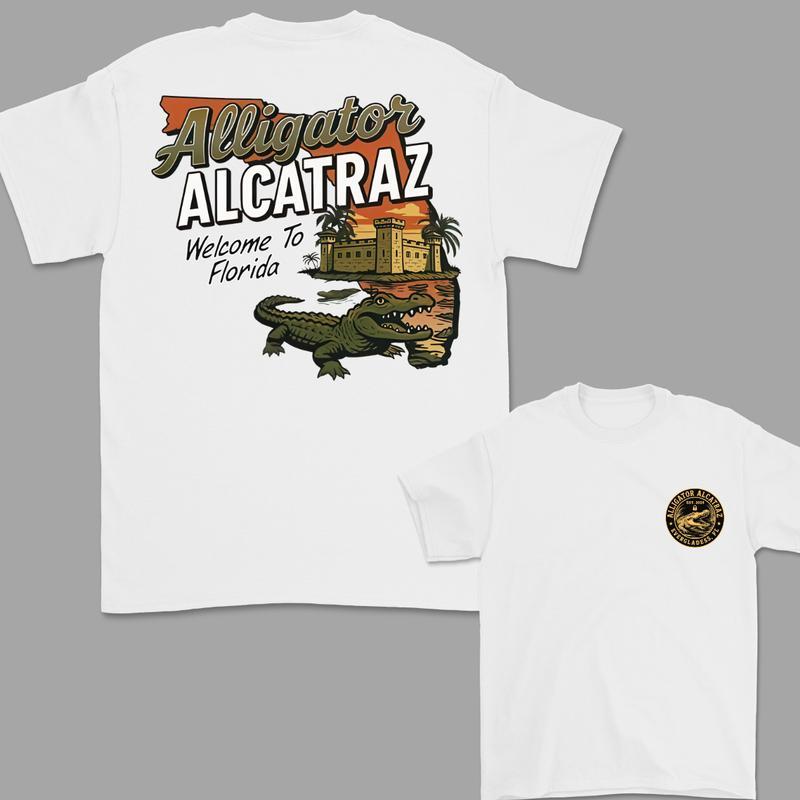 Alligator Alcatraz Welcome to Florida T-Shirt – Funny Everglades Parody Graphic Tee for Women