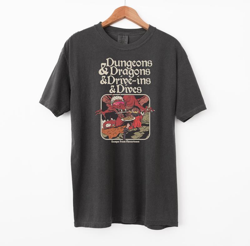 "D&D and Drive Ins" T-Shirt – Comfort Colors Dragon Graphic Tee