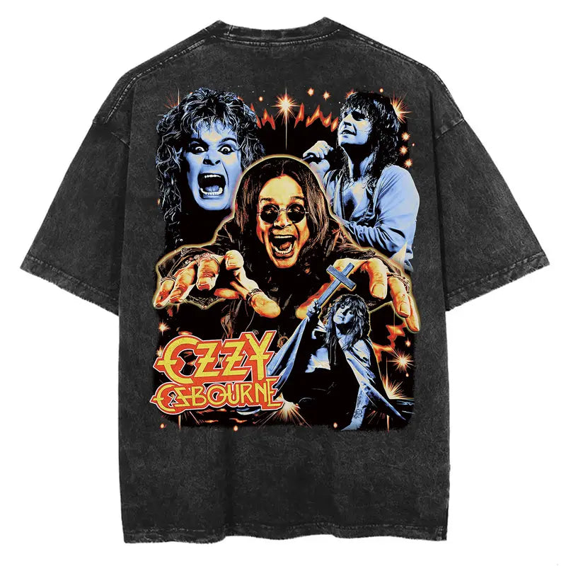 Ozzy Black Sabbath Memorial T-Shirt – Vintage Acid Wash Rock Tee, Retro Music Shirt for Fans