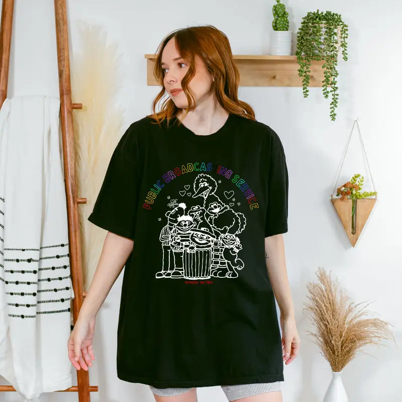 PBS "Save Public Broadcasting" T-Shirt – 70s 80s Nostalgia Classic TV Fan Tee