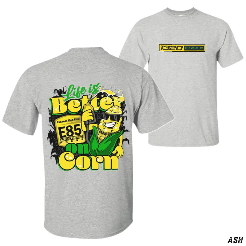 1320 Video "Corn Fuel" T-Shirt - 3D Graphic Tee for Car & Racing Fans