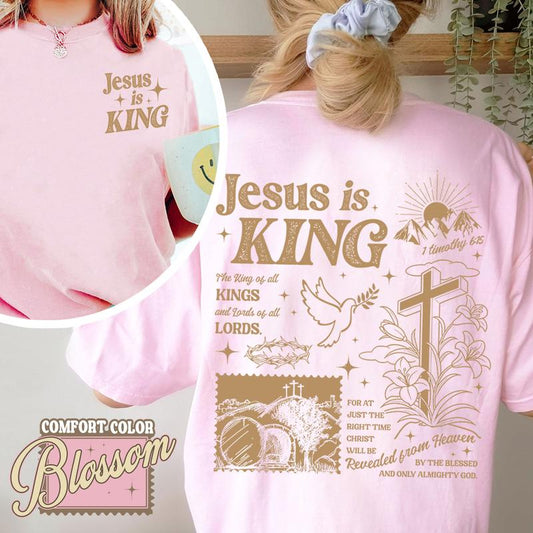 "Jesus Is King" Christian T-Shirt – Faith-Based Religious Apparel