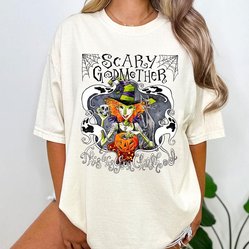 Scary Godmother Tee – Retro Halloween Graphic Shirt