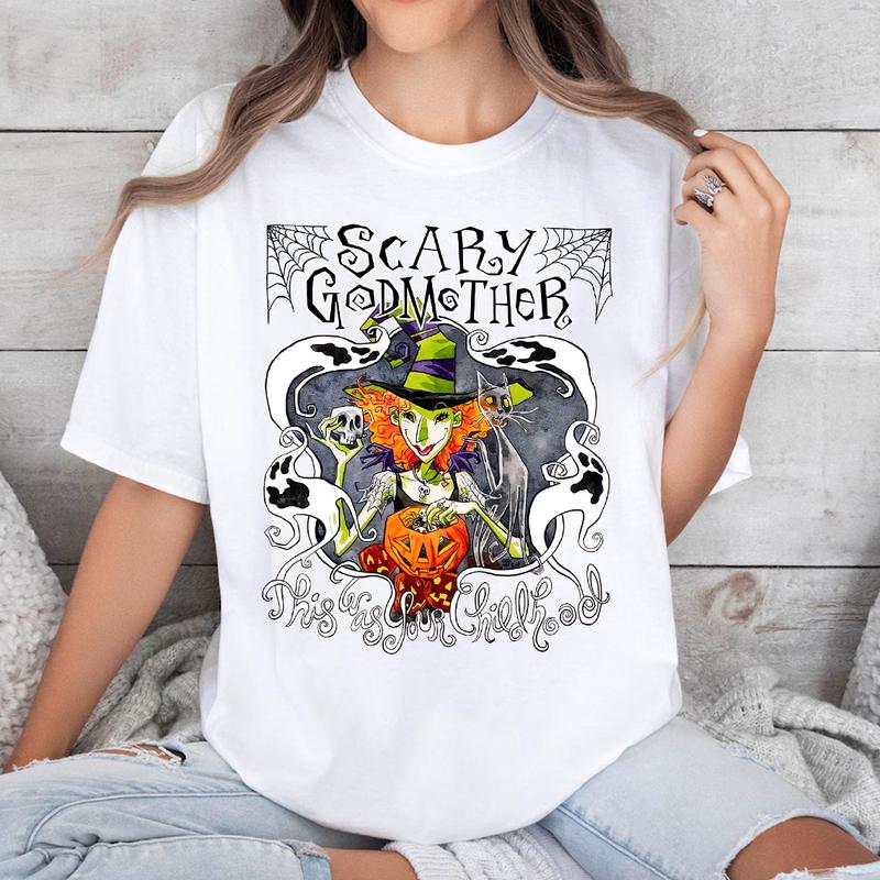 Scary Godmother Tee – Retro Halloween Graphic Shirt