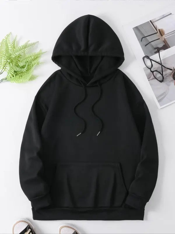 Women's Letter Print Hoodie – Casual Fall & Winter Drawstring Sweatshirt for Daily Wear