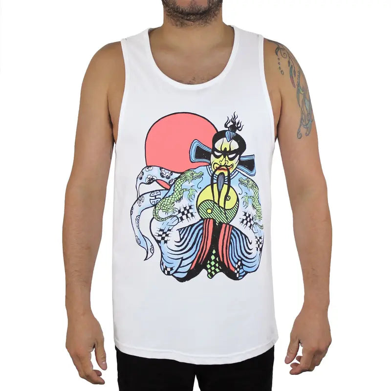 Jack Burton Fu Manchu Tank Top – Big Trouble in Little China Retro Muscle Shirt for Movie Fans