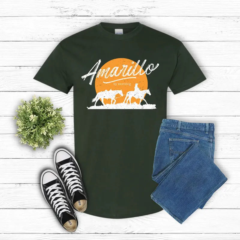 Amarillo By Morning" Country Music T-Shirt – Western Rodeo Tee