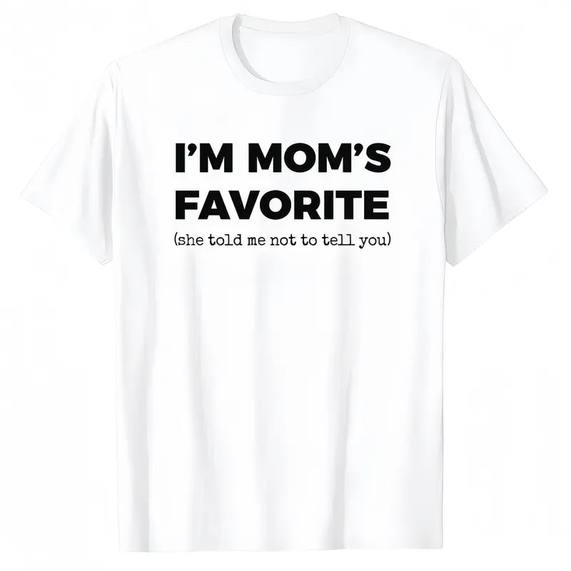 Funny "I'm Mom's Favorite" Cotton T-Shirt – Summer Wear Golf Gift for Men & Women