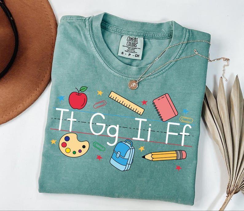 Comfort Colors TGIF Alphabet Teacher Shirt – Kindergarten Appreciation Gift