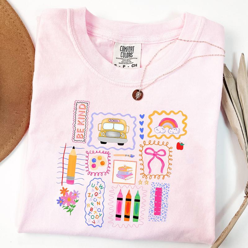 Comfort Colors "Preppy Teacher" Shirt – Back to School Pink Bow Tee