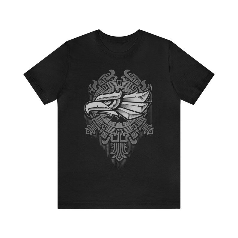 Quick-Dry 3D Eagle & Tribal Print T-Shirt - Men's Regular Fit Crew Neck Tee