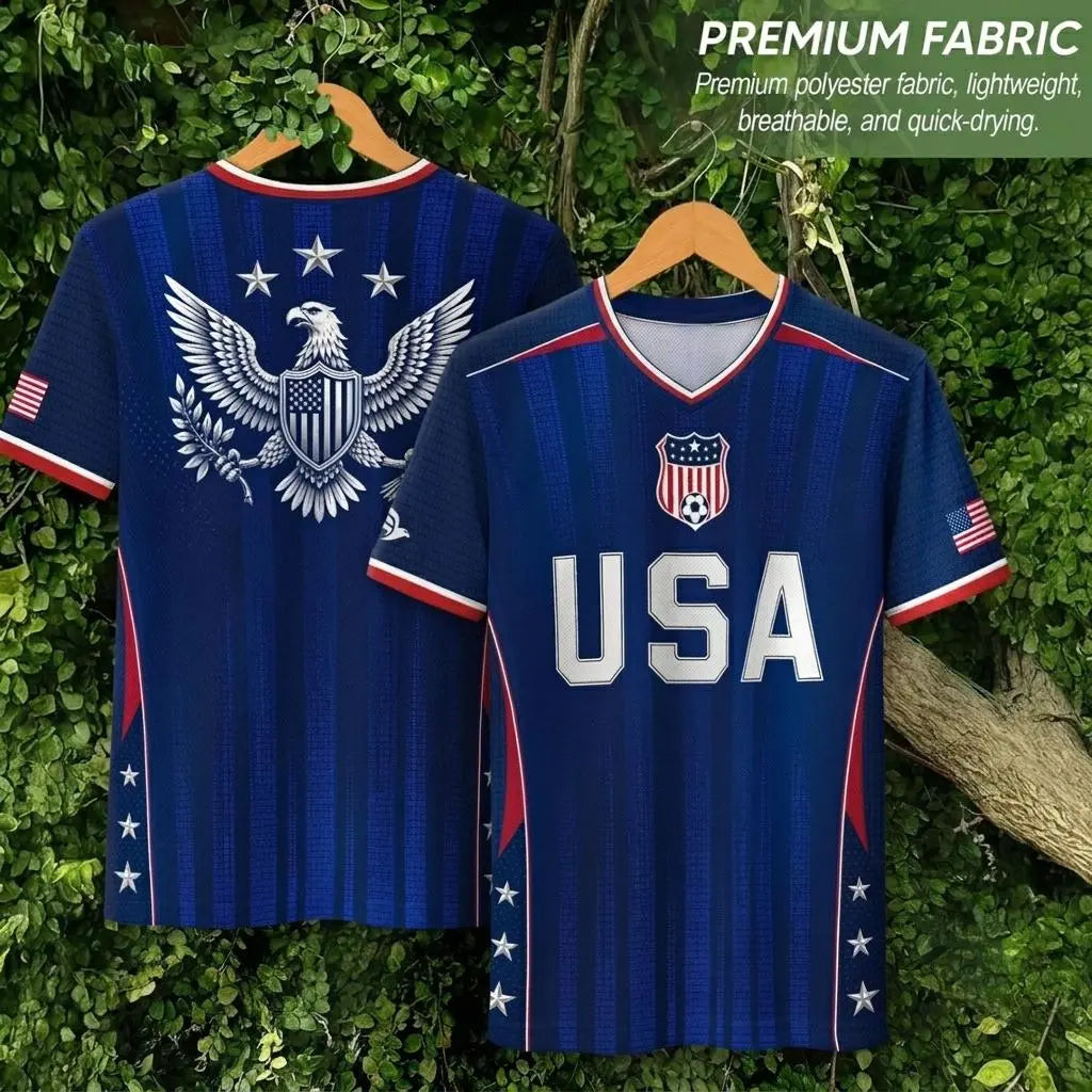 Men's USA 2026 V-Neck Soccer Fan Jersey
