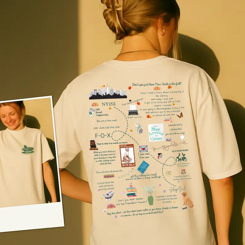 "That Caviar Is a Garnish" T-Shirt – You've Got Mail, Shop Around the Corner Vintage, NYC Love Story Tee