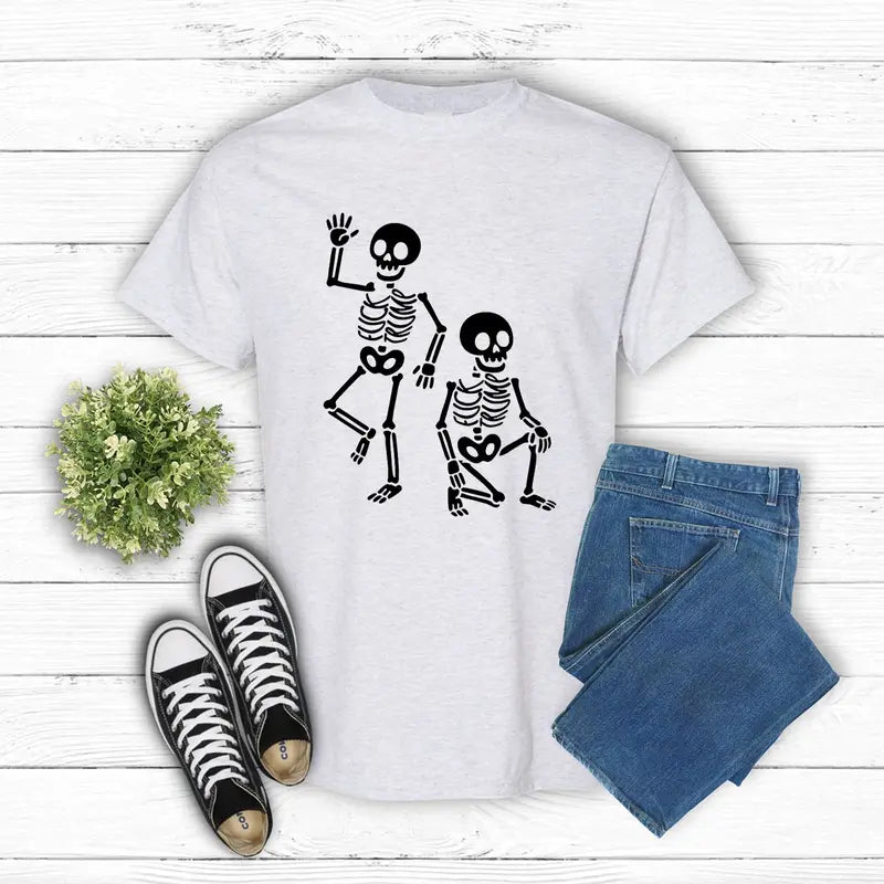 Subtle Skeletons Halloween T-Shirt - Funny Spooky Apparel