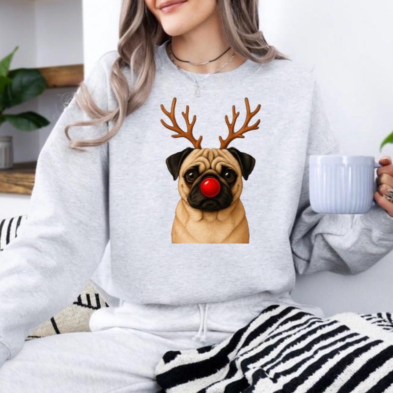 Christmas Reindeer Dog Sweatshirt – Unisex Festive Pet Graphic Pullover
