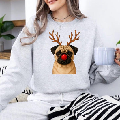 Christmas Reindeer Dog Sweatshirt – Unisex Festive Pet Graphic Pullover