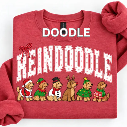 Merry Dogmas Holly Christmas Dog Breed Sweatshirt – Vintage Santa Dog Lover Crewneck