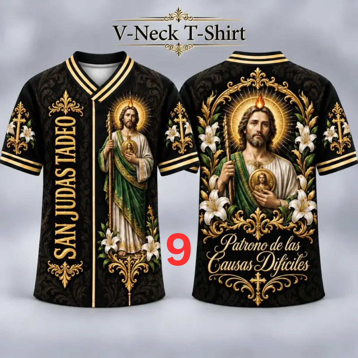Men's San Judas Tadeo Graphic V-Neck Tee