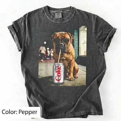 Dog Breeds "Drinking Diet Coke" Graphic T-Shirt