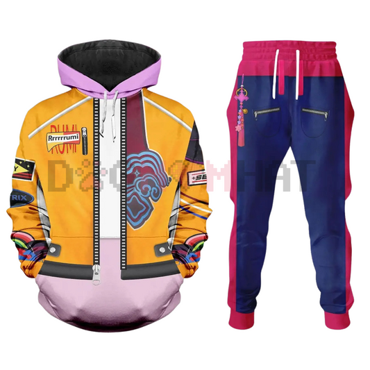 Derpy Tiger Costume Hoodie Jogger – Kpop Demon Hunters Outfit, Huntrix Kpop Cosplay, K-pop Movie Gift