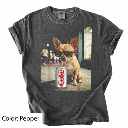 Dog Breeds "Drinking Diet Coke" Graphic T-Shirt