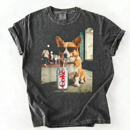 Dog Breeds "Drinking Diet Coke" Graphic T-Shirt
