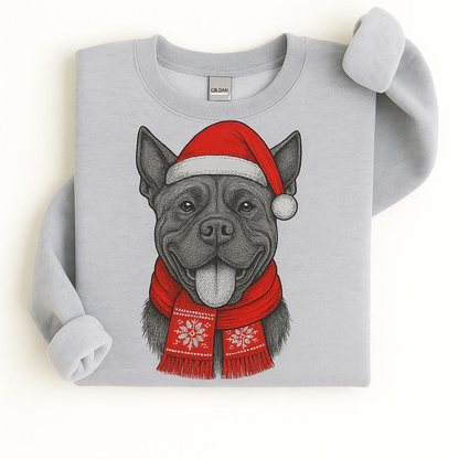 Ugly Christmas Style Santa Paws Dog Crewneck Sweater – Unisex Sport Grey Festive Pet Pullover
