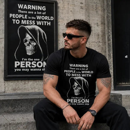 Men’s Funny Grim Reaper T-Shirt - High-Contrast Dark Humor Streetwear Graphic Top