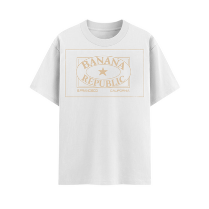 Banana Republic Retro Logo T-Shirt - Classic Casual Apparel (White ver)
