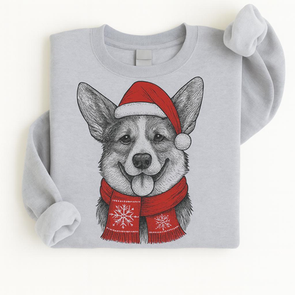 Ugly Christmas Style Santa Paws Dog Crewneck Sweater – Unisex Sport Grey Festive Pet Pullover