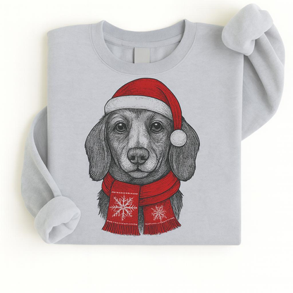Ugly Christmas Style Santa Paws Dog Crewneck Sweater – Unisex Sport Grey Festive Pet Pullover