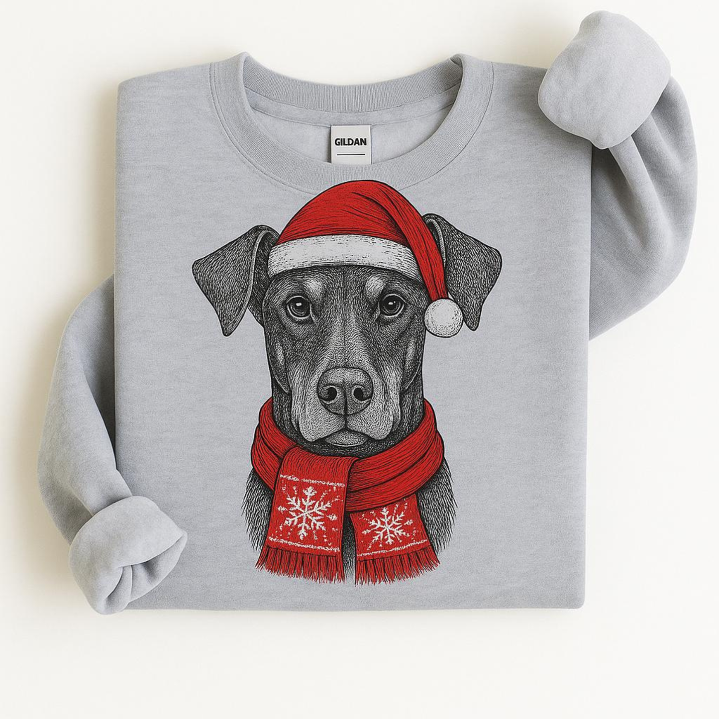 Ugly Christmas Style Santa Paws Dog Crewneck Sweater – Unisex Sport Grey Festive Pet Pullover
