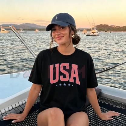 Retro "America" Preppy 4th of July Tee