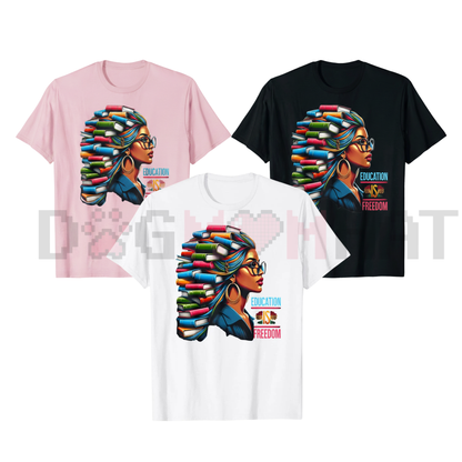 "Education is Free" Black History Tee – Black Teacher Books & Literacy Graphic Shirt