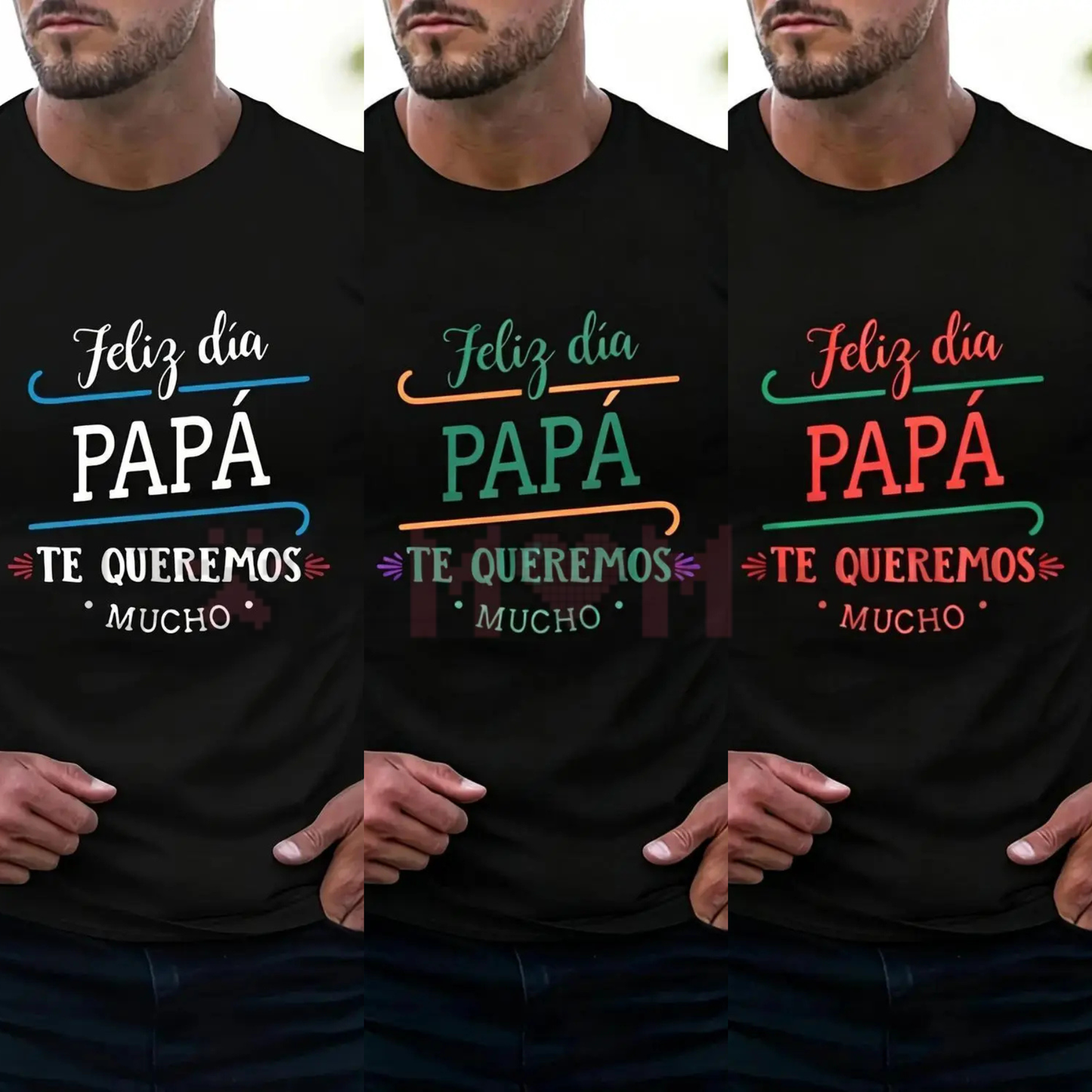Home Break Men's "Feliz Día Papá" Black Cotton T-Shirt