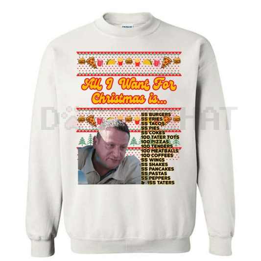 "55 Burgers 55 Fries" Tim Robinson Christmas Sweatshirt – Funny I Think You Should Leave Unisex Holiday Crewneck