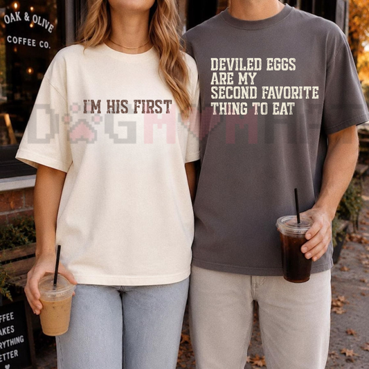 Funny Thanksgiving Couples Deviled Eggs Graphic T-Shirt