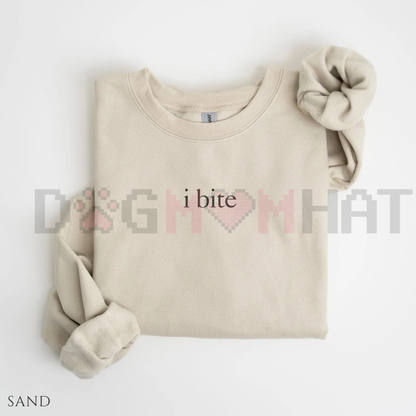 "I Bite" Sarcastic Jumper – Unhinged Meme Sweater