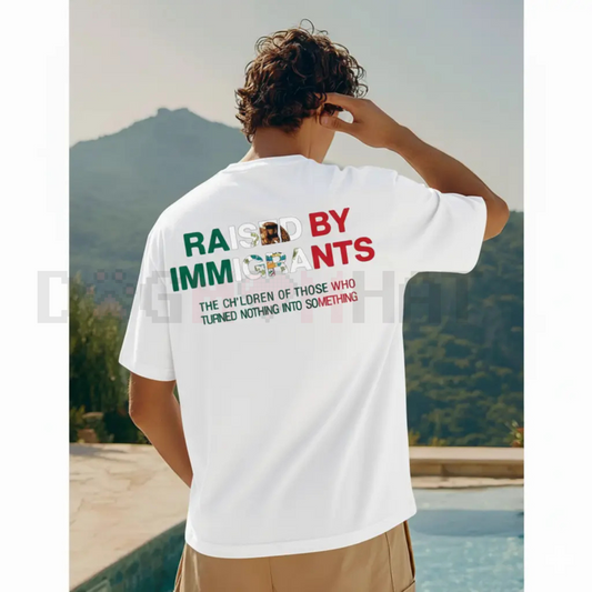 Raised By Immigrants Shirt – Cultural Pride Dual Heritage Tee, First Generation American Statement Top, Unisex