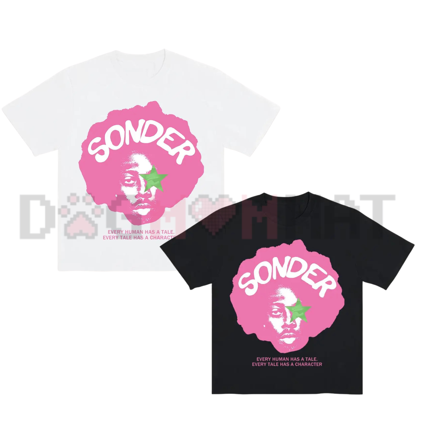 Bold Pink Sonder Lettering Geometric Rap Shirt - Made in USA Urban Streetwear