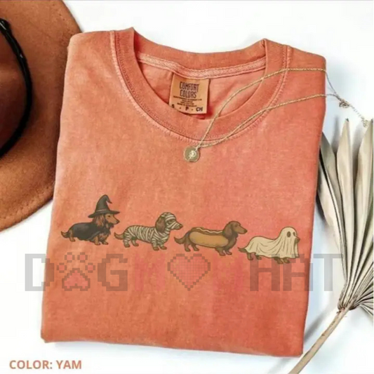 Honk Nation Comfort Colors Dachshund T-Shirt – Vintage Art Style Weenie Dog Halloween Costume Tee, Gift for Owners