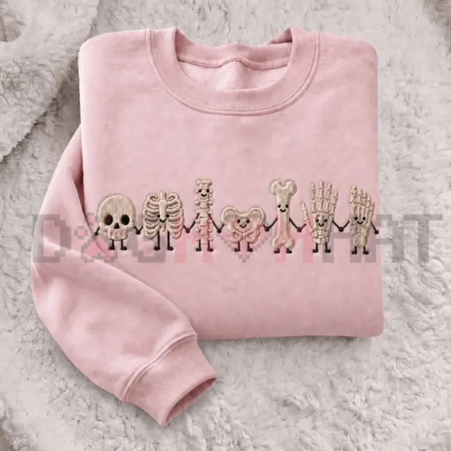 Radiology Tech Skeleton Embroidered Sweatshirt - Cute X-Ray Technologist Crewneck Pullover