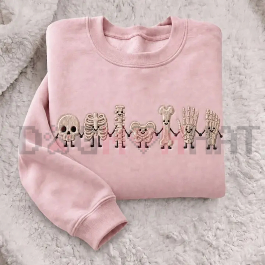 Radiology Tech Skeleton Embroidered Sweatshirt - Cute X-Ray Technologist Crewneck Pullover