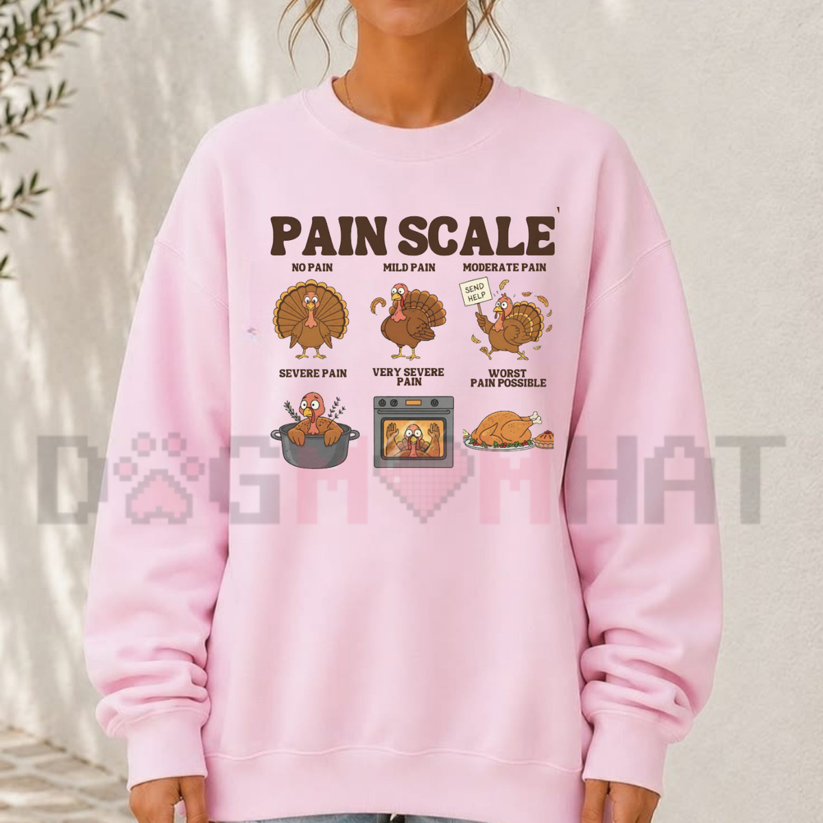 Funny Turkey Pain Scale Nurse Sweatshirt