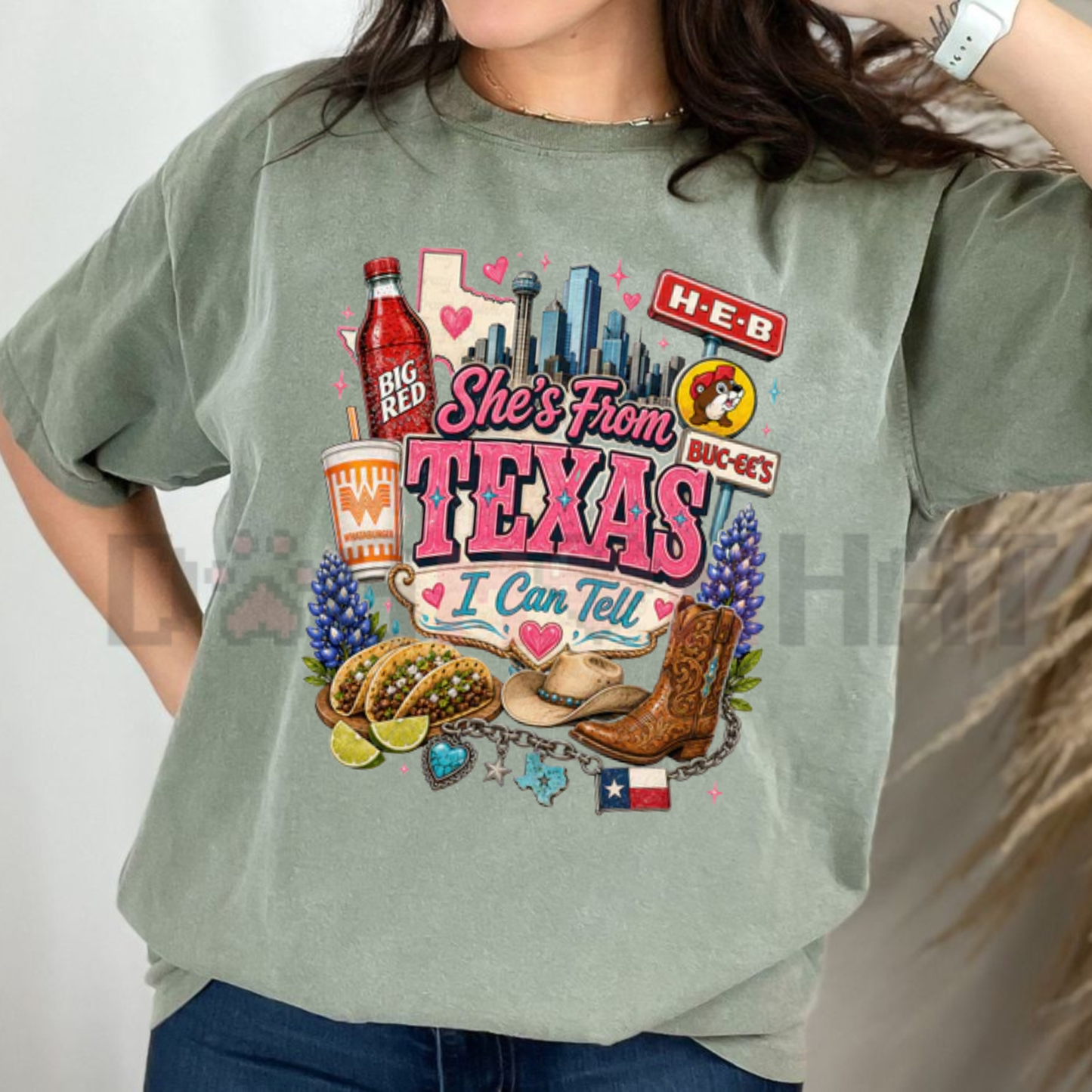 Comfort Colors "She's From Texas" Faded Graphic Tee