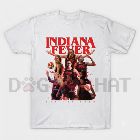 Indiana Fever WNBA Hoops Graphic Tee - Red & Blue Basketball Pride Fan Shirt